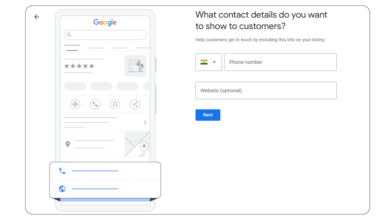 Add Contact Info in Google Business profile